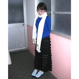 Rib Twist Tassel Point Scarf