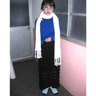 Rib Twist Tassel Point Scarf