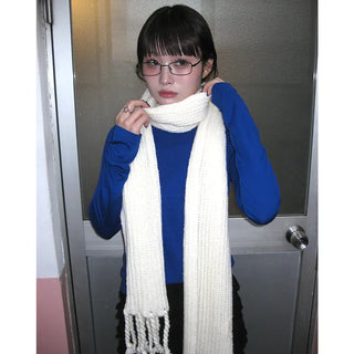 Rib Twist Tassel Point Scarf