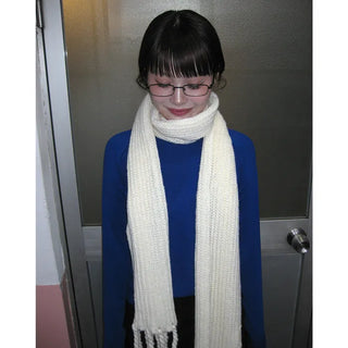 Rib Twist Tassel Point Scarf