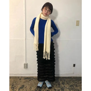 Rib Twist Tassel Point Scarf