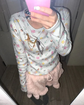 Baby Jewel Neck Cropped Fleece-Lined Cut and Sew Top