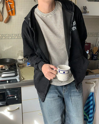 (Unisex) Lettering Wash Hoodie