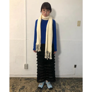 Rib Twist Tassel Point Scarf