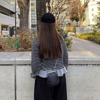 Bordered frill hem cardigan