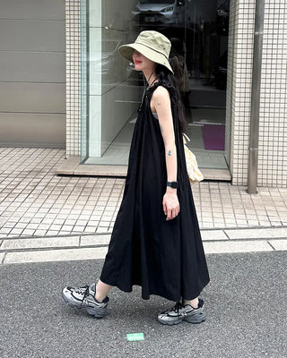 Shoulder Ribbon String Long Dress