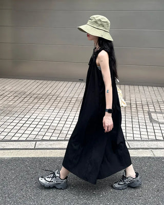 Shoulder Ribbon String Long Dress