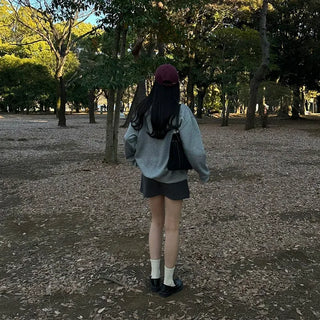 Suede-style square shoulder bag
