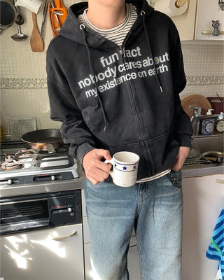 (Unisex) Lettering Wash Hoodie