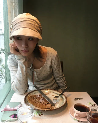 Henry Scooped Neck Flower Thermal Long T-Shirt