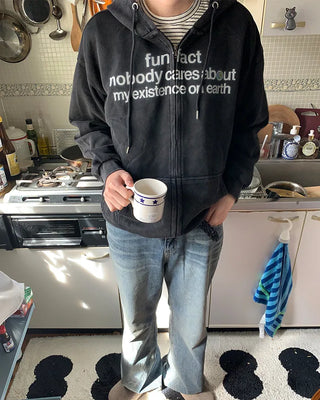 (Unisex) Lettering Wash Hoodie