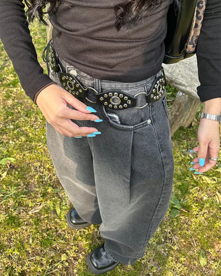 Vintage studded strap belt