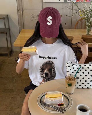 Scarf puppy point short-sleeved T-shirt