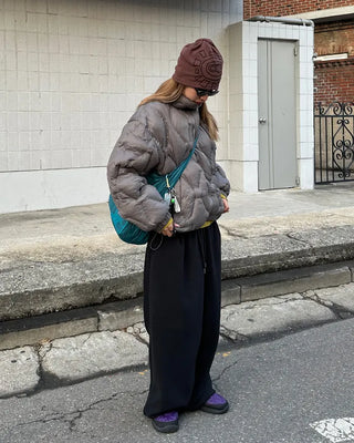 (Unisex) Hip Square Pocket Fleece Balloon Jogger Pants