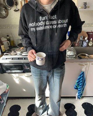 (Unisex) Lettering Wash Hoodie