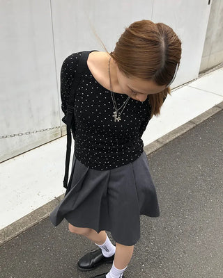Mini Star Gel Neck Long T-Shirt