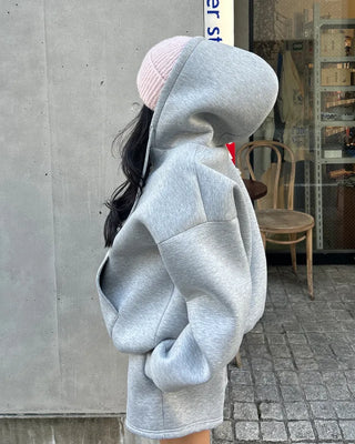 Oversized double-zip hoodie