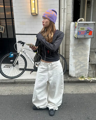 Silver Rivet Wide Cotton Pants