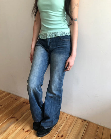 Low-waist denim pants