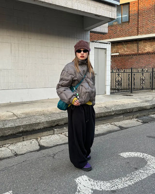 (Unisex) Hip Square Pocket Fleece Balloon Jogger Pants