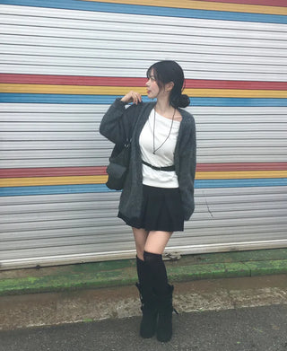 Angora V-neck cardigan