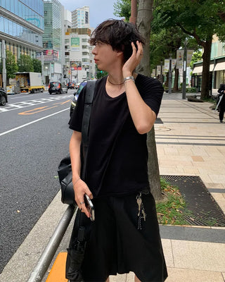 U-neck simple short-sleeved T-shirt