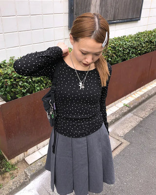 Mini Star Gel Neck Long T-Shirt