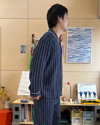 (Unisex) Triple Stripe Gauze Pajama Set