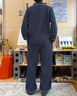 (Unisex) Triple Stripe Gauze Pajama Set