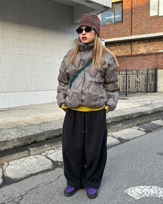 (Unisex) Hip Square Pocket Fleece Balloon Jogger Pants