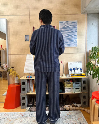 (Unisex) Triple Stripe Gauze Pajama Set