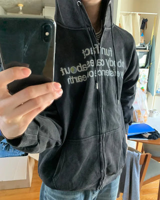 (Unisex) Lettering Wash Hoodie