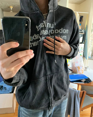 (Unisex) Lettering Wash Hoodie