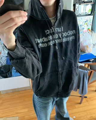 (Unisex) Lettering Wash Hoodie