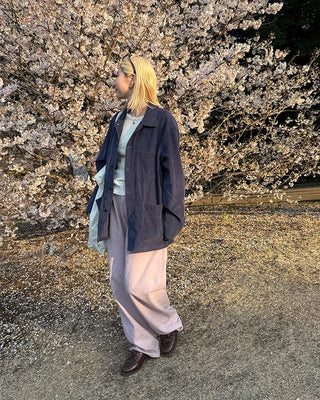 Cotton pants with back flap pockets