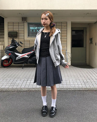 Cropped double-zip hoodie