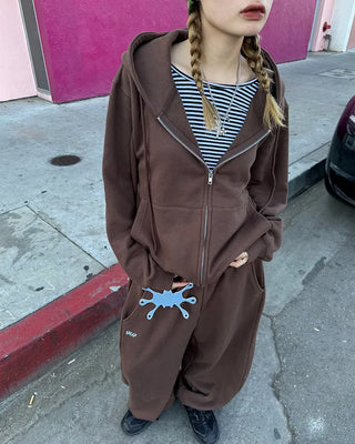 (ORIGINAL) Oversized Double Zip Hoodie (Fleece Lined)