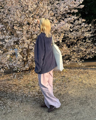 Cotton pants with back flap pockets