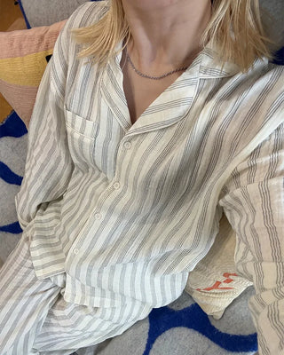 (Unisex) Triple Stripe Gauze Pajama Set