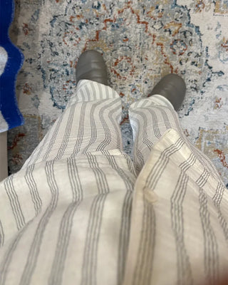 (Unisex) Triple Stripe Gauze Pajama Set