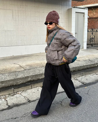 (Unisex) Hip Square Pocket Fleece Balloon Jogger Pants