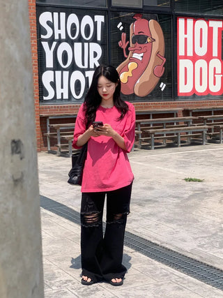 [Unisex] Pigment Stitch Oversized Short-Sleeve T-Shirt (4 colors)