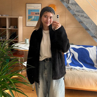 Unisex 2-way boa zip-up jacket