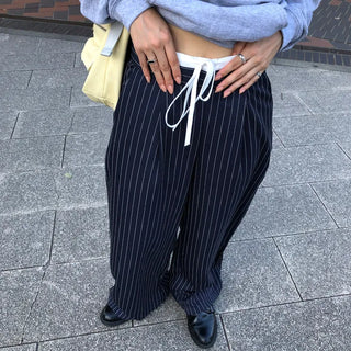 Striped two-tone slacks