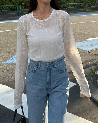 Star See-Through Slim Feed T-Shirt