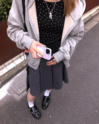 Cropped double-zip hoodie