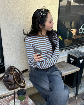 Two-tone striped cardigan