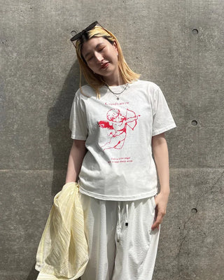 Cupid Big Print Big Half T-Shirt