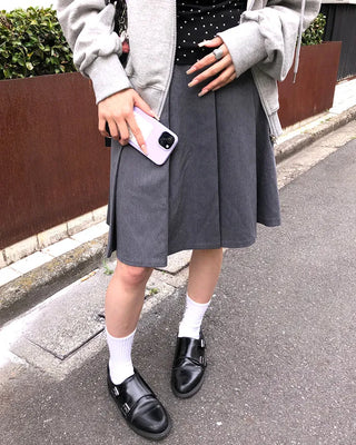 Pleated medium skirt