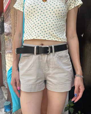 Adjustable tab side pocket shorts